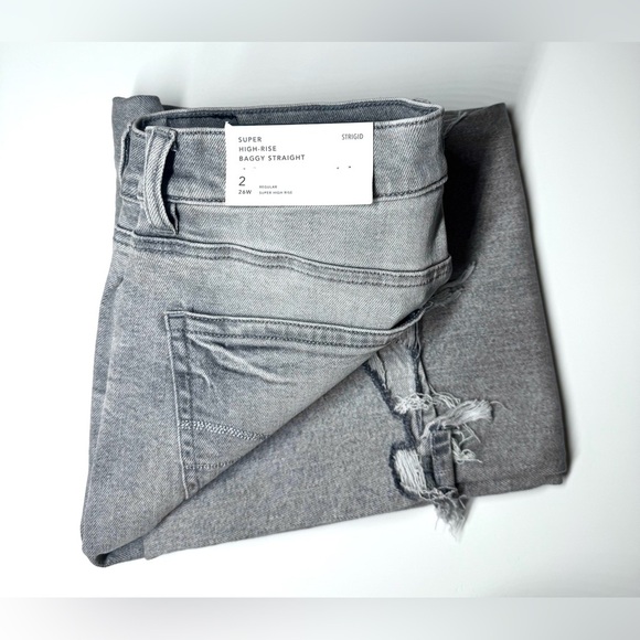 American Eagle Women’s Super High Rise Baggy Straight Jeans Size- 2 Regular - Picture 11 of 11